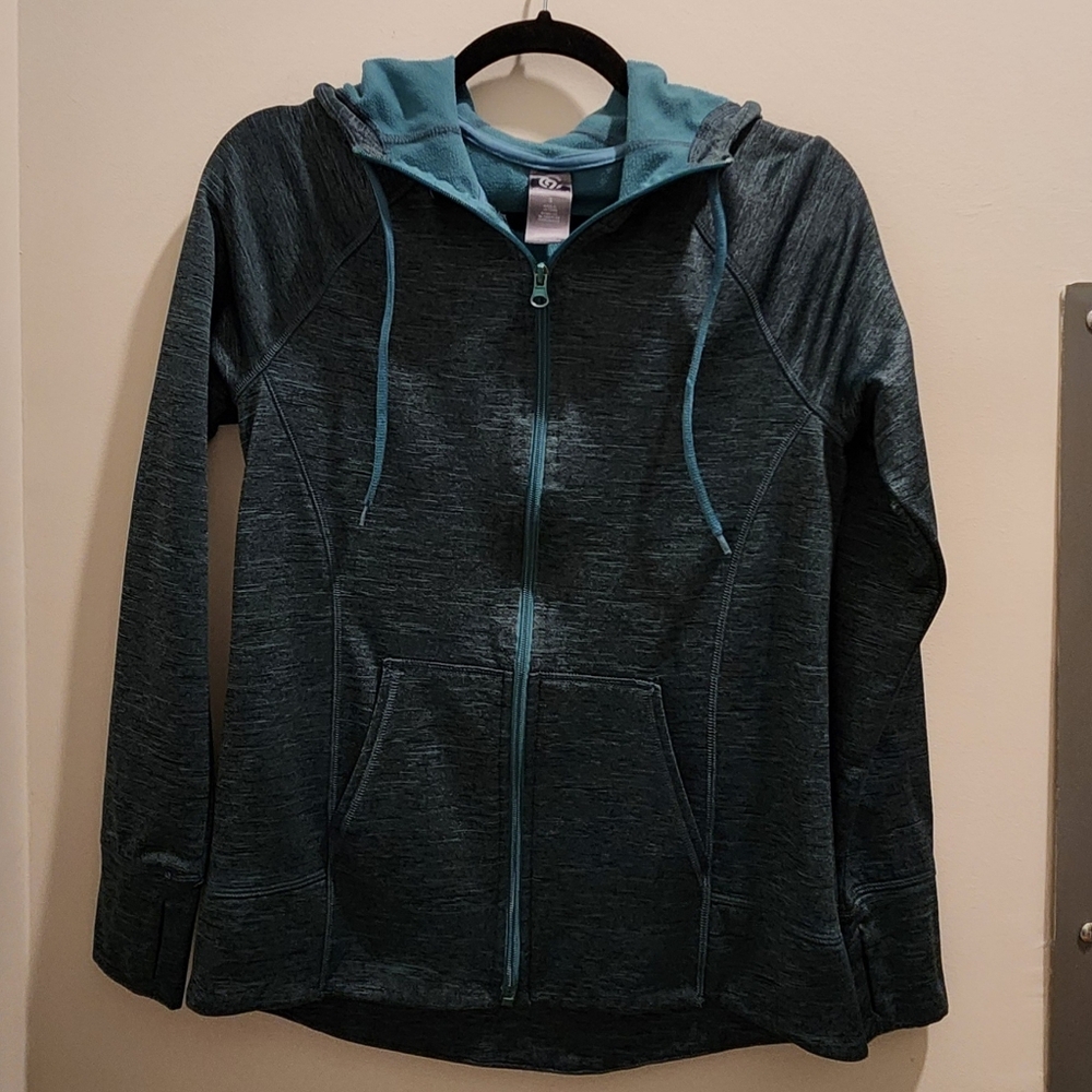 Women’s Teal Athletic Zip-Up Hoodie